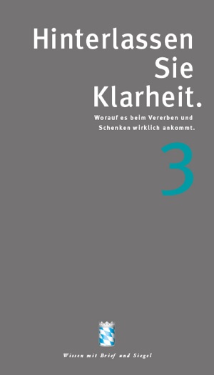 Broschüre „Hinterlassen Sie Klarheit“ – Vererben (PDF)